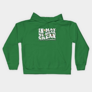 In May We Wear mental health awareness groovy Kids Hoodie